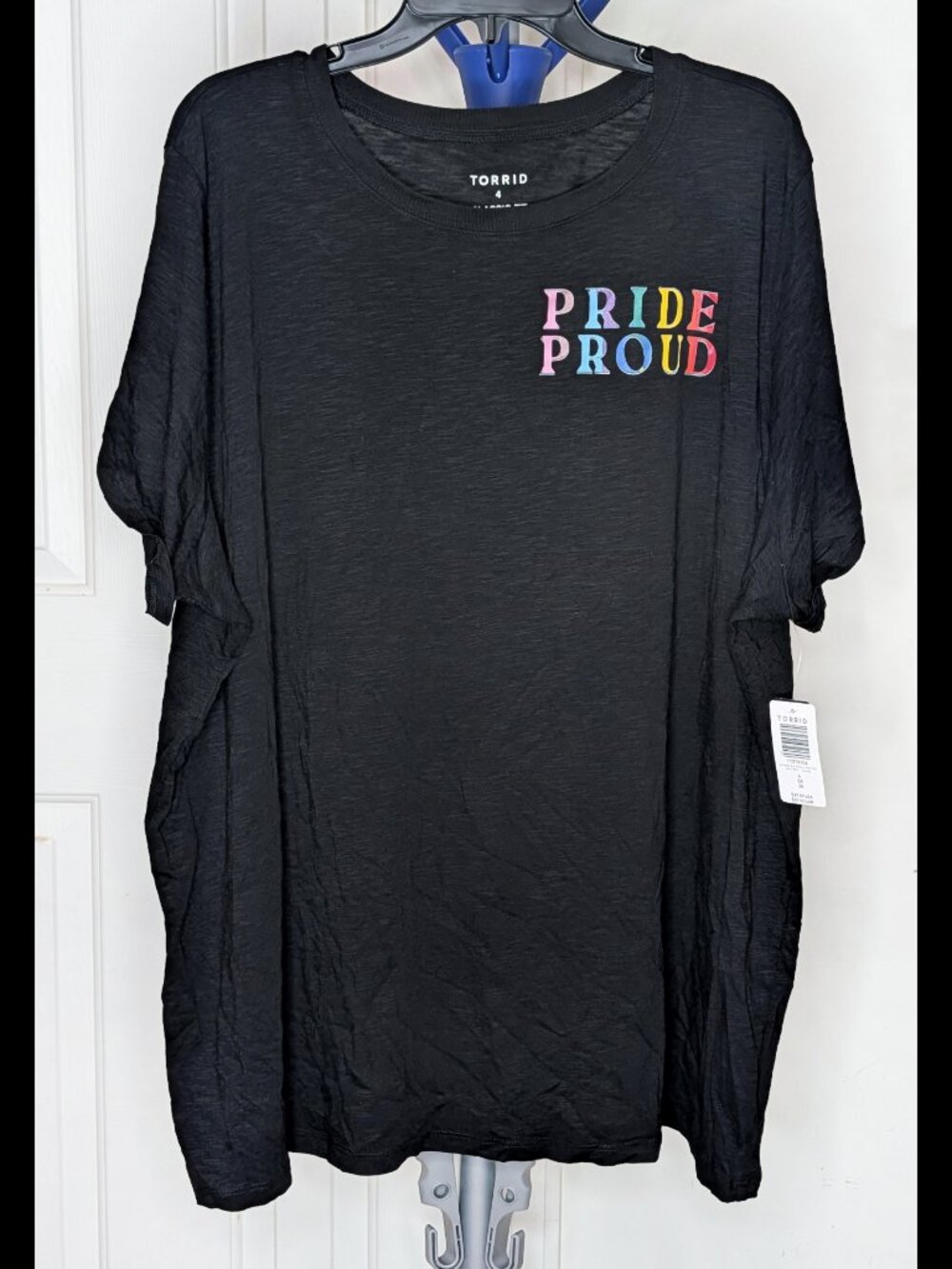 Cute TORRID NWT Size 4 3X Black Tee PRIDE PROUD Stretch T-Shirt